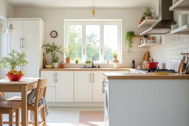 Lyst moderne familiekjøkken